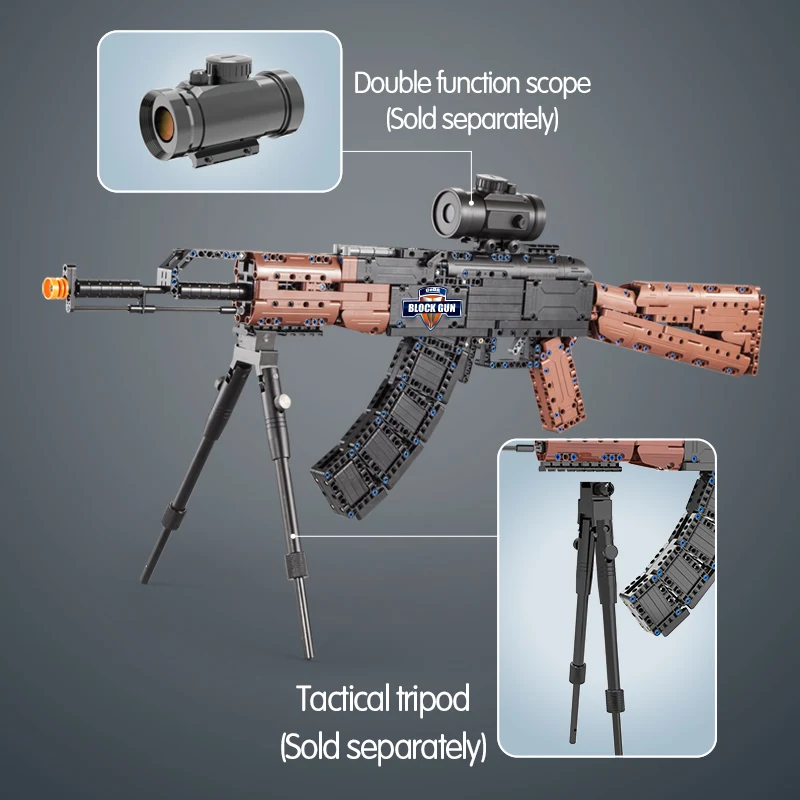 

Military SWAT Police Weapon AK47 GUN Model Building Blocks WW2 City High-tech For Assault Rifle Guns Bricks Gift Toys for kids