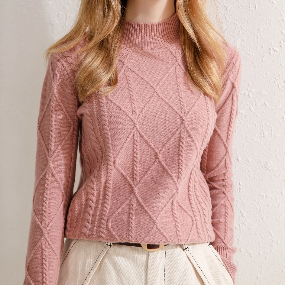 

sweaters for women winter 100 wool soft warm half turtleneck collar full sleeves fashion pullover casual warm jacket