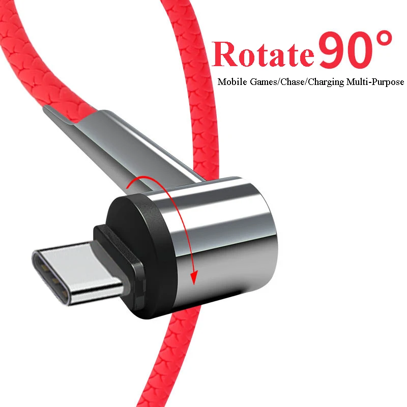 Кабель NATTHSWE 90 градусов типа C для быстрой зарядки USB C кабель 3,1 для игр LeEco Le Pro3 LG htc L shape Tipo C кабель для передачи данных 3A