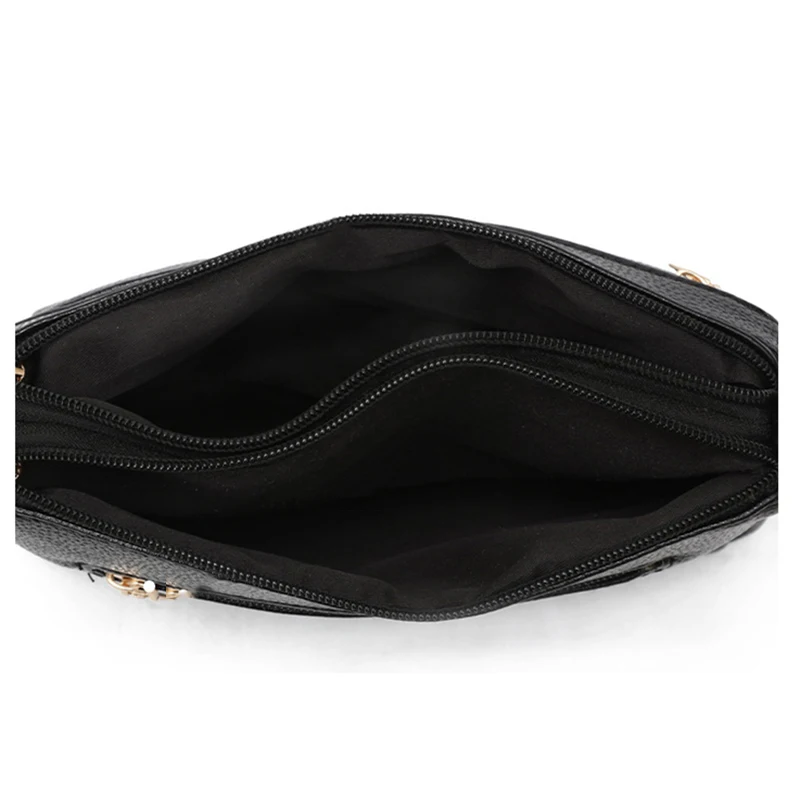 

New Casual Leather Shoulder bag for Women Double Zipper PU Leather Small Women's Messenger bags Cell Phone Purse Female bag 2021