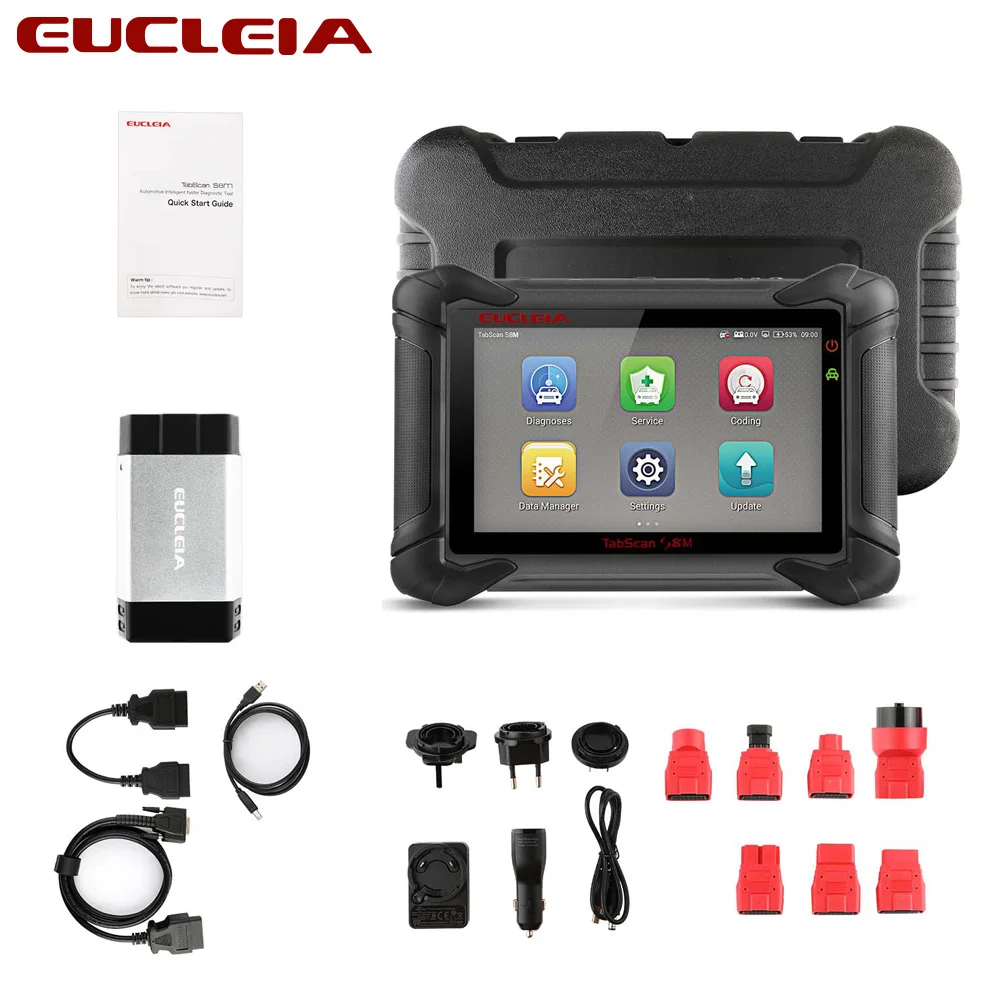 

Автомобильный сканер EUCLEIA TabScan S8M OBD2, профессиональный автомобильный диагностический инструмент, сканер OBD 2, считыватель кодов ECU, PK X431 V +