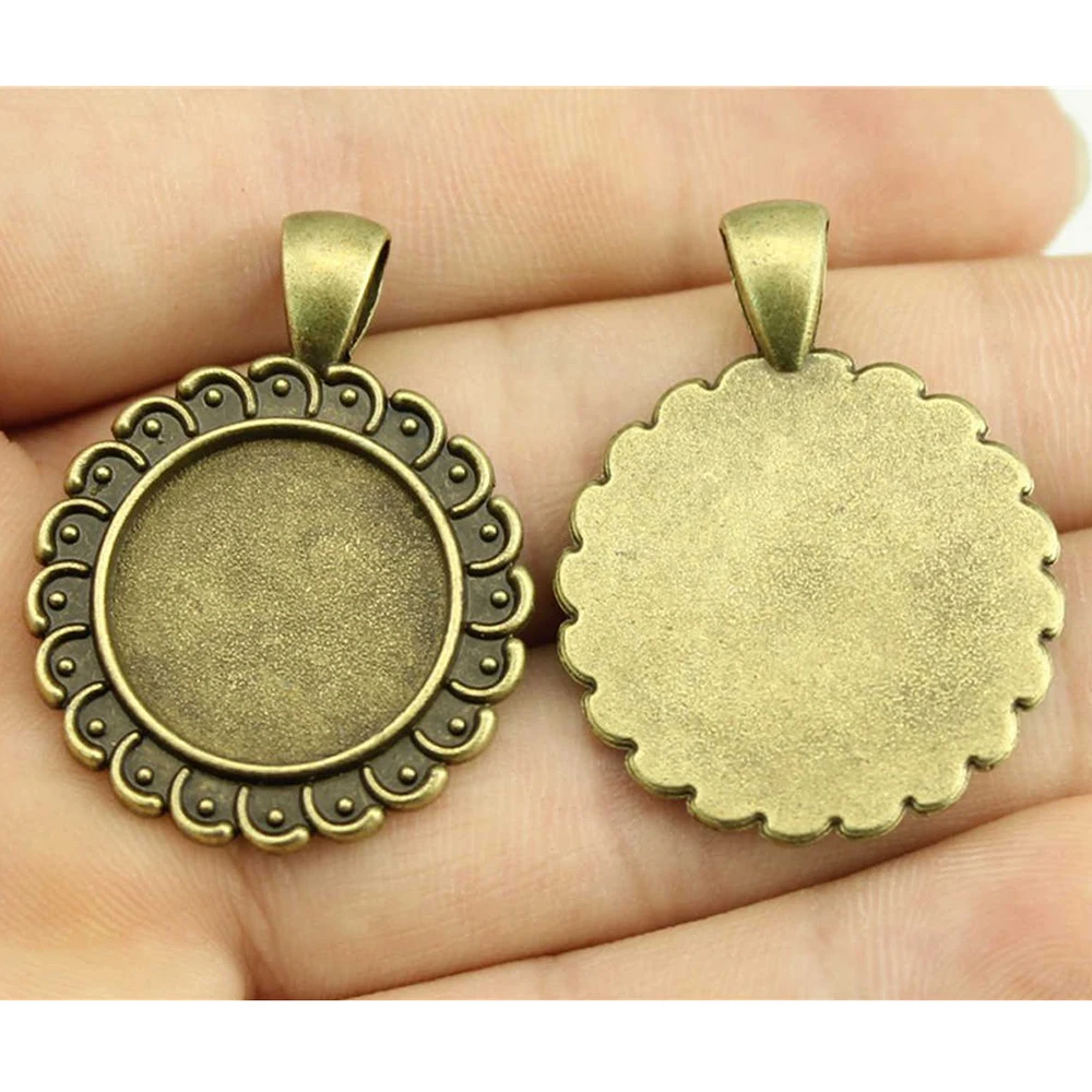 

5pcs 18mm Inner Size 36x27mm Outer Size Antique Bronze Antique Silver Color Zinc Alloy Cameo Cabochon Base Setting