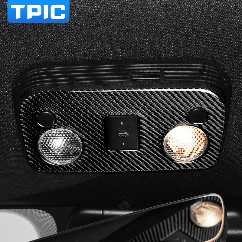 TPIC карбоновое волокно интерьер автомобиля крыша ламсветильник для чтения рамка