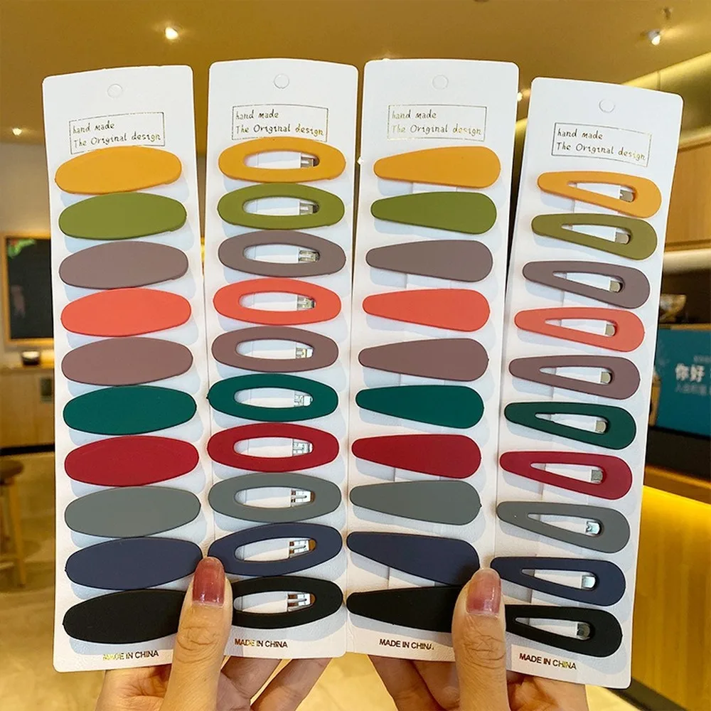 

Frosted hairpin headdress set simple geometric hairpin hairpin girl clip BB Clip Free Postage 2021