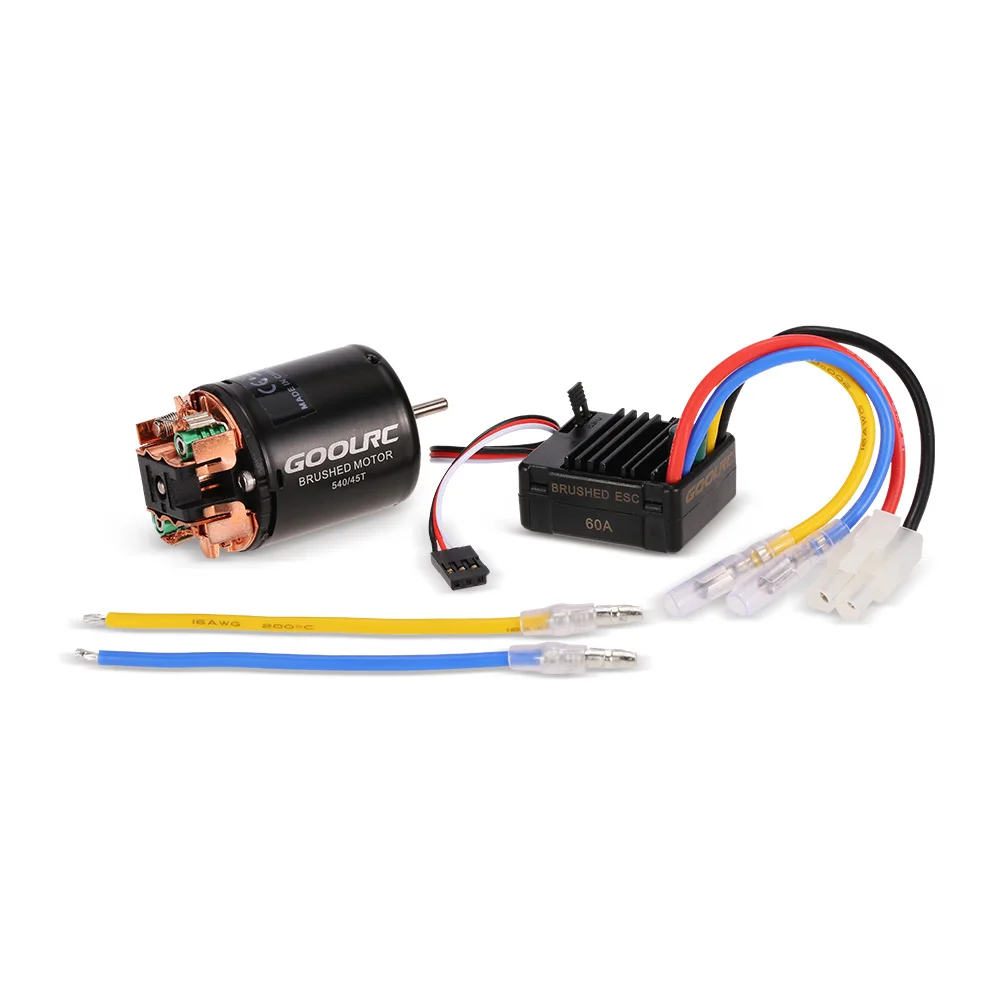 

GoolRC 540 45T Brushed Motor with 60A Brushed ESC Combo for 1/10 RC Rock Crawler Climbing Car