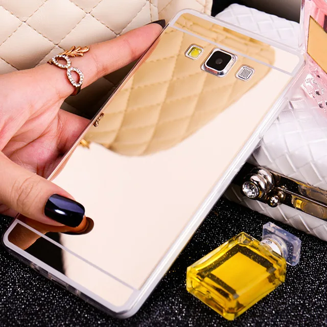Золотистый зеркальный мягкий чехол для задней панели чехол для samsung Galaxy J1 J2 A3 A5 A7 J3 J5 J7 Grand Prime J5 J7 премьер-Чехол - Цвет: Gold