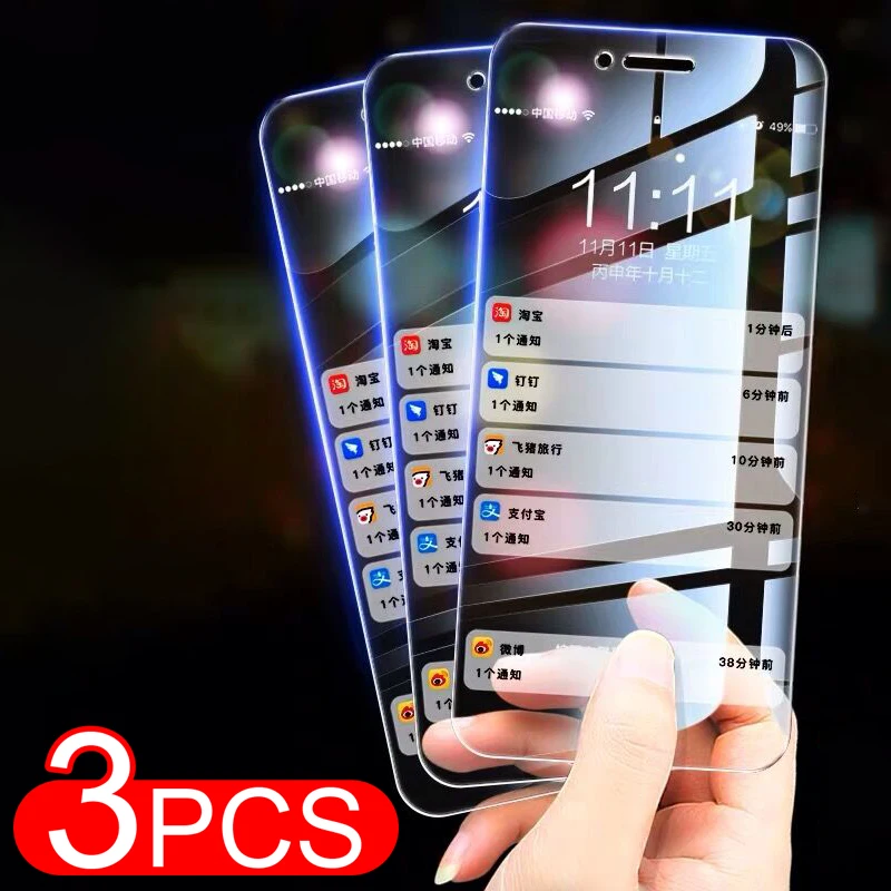 Защитное стекло закаленное для iPhone 7/8/6/6s Plus/X/XS/11/Por Max/XR 3 шт.|Защитные стёкла и