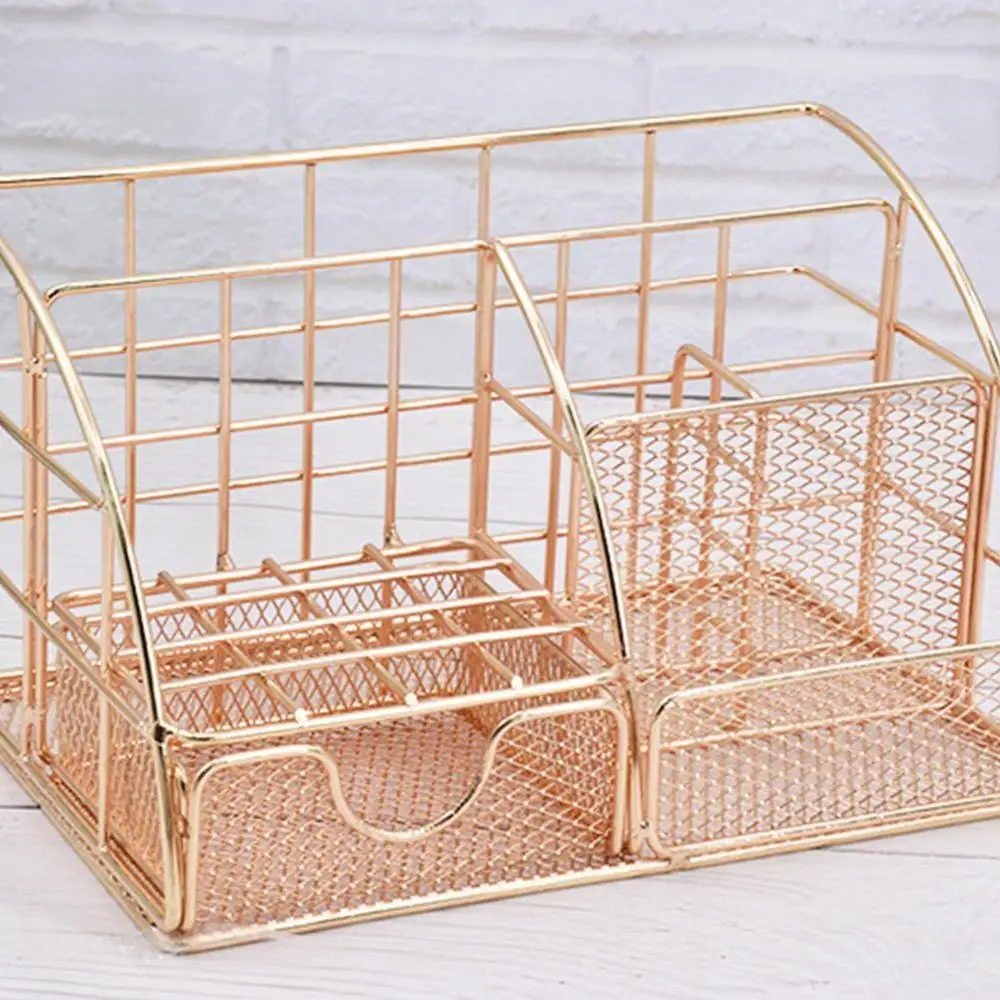 

Creative Metal Pen Holder Pencil File Storage Rack Box Accessories Storage Grid Stationery Desktop Escritorio Office Organi R9Z1