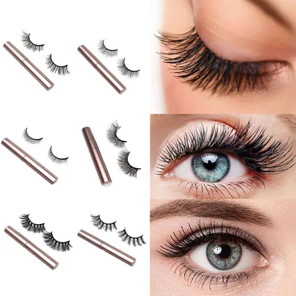 

1 Set Magnetic Eyelashes 3D False Eyelashes With Liquid Magnet Eyeliner Fake Eyelash Kit Long Lasting Makeup Supplies 2022 Hot