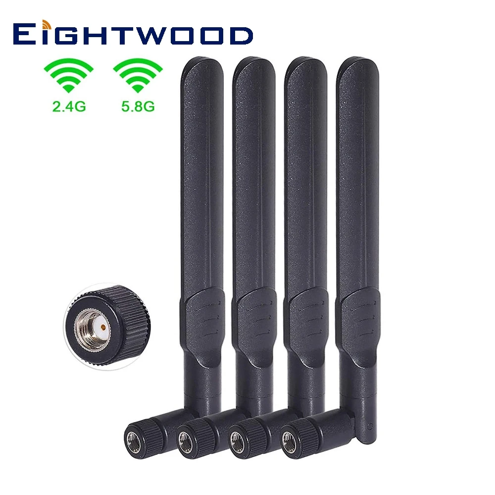 Eightwood RP-SMA мужской антенной Wi-Fi для ASUS TP-Link Fenvi Rosewill Gigabyte PCI PCIE сетевая карта адаптер