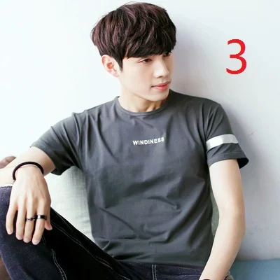 

2019 summer men's t-shirt short-sleeved round neck casual youth loose short-sleeved cotton printed round neck t-shirt