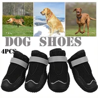christmas dog shoes anti slip soft reflective straps four seasons shoes suitable for small and large dogs breathable net shoes