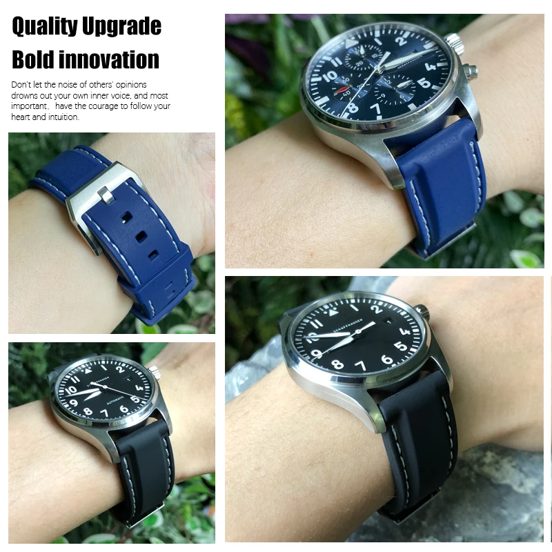 Резиновый силиконовый ремешок для часов 20/21/22 мм | Наручные часы