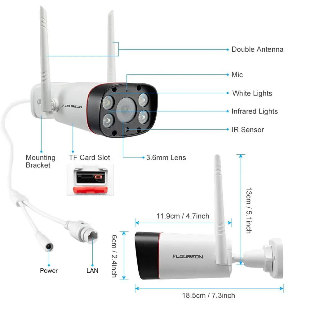 Floureon 2019 новинка беспроводная WiFi камера 1080 P обнаружение движения двойной