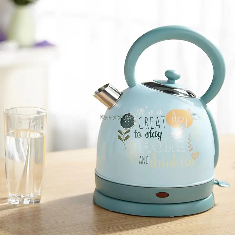 

Vintage Pattern Electric Kettle 304 Stainless Steel Quick-Burning Water Boiler Hot Water Pot Household Kitchen Appliances