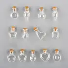 Маленькая пустая стеклянная бутылка с пробкой, декоративные стеклянные банки с баночки с пробкой пожеланиями, маленькие контейнеры для свадьбы, праздника, 5 шт.