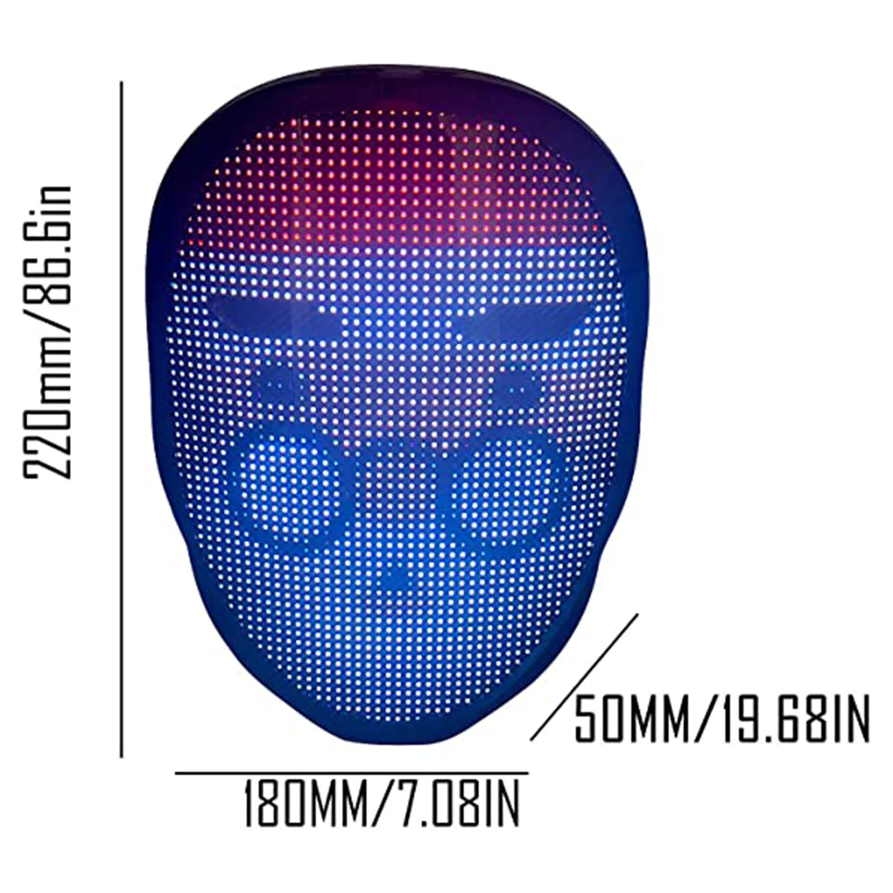 

APP Control LED Mask Bluetooth Wireless Costume DJ Party Light Up Masks Glow In Dark Props Changing Neon Luminous Joker Masks