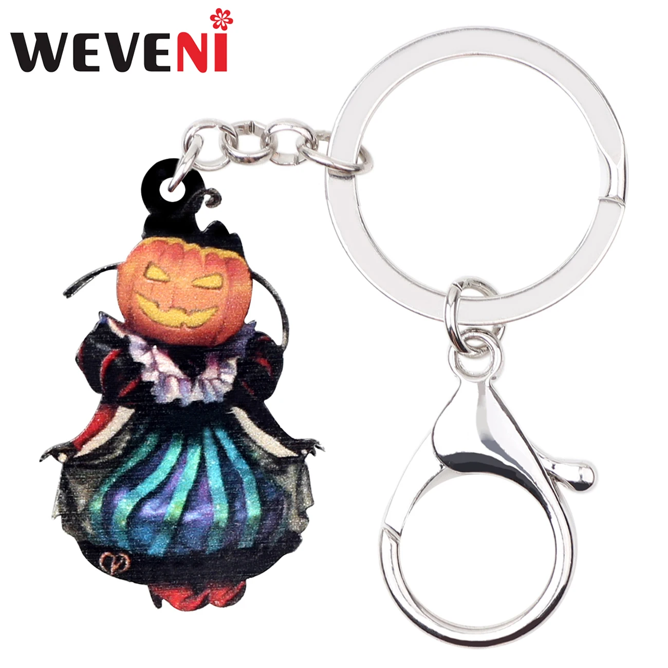 WEVENI акриловые брелки для Хэллоуина в виде демона тыквы платья девочек кольцо