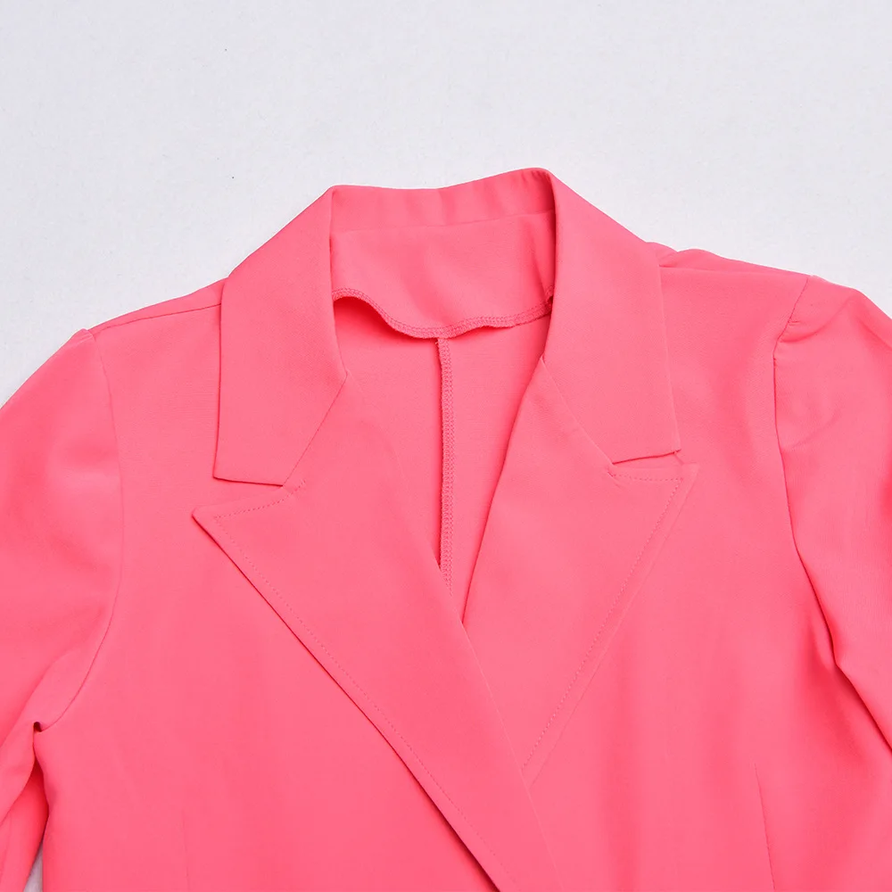 Chicology double breasted elegant office lady blazer dress long sleeve American jacket suit summer autumn women clothing