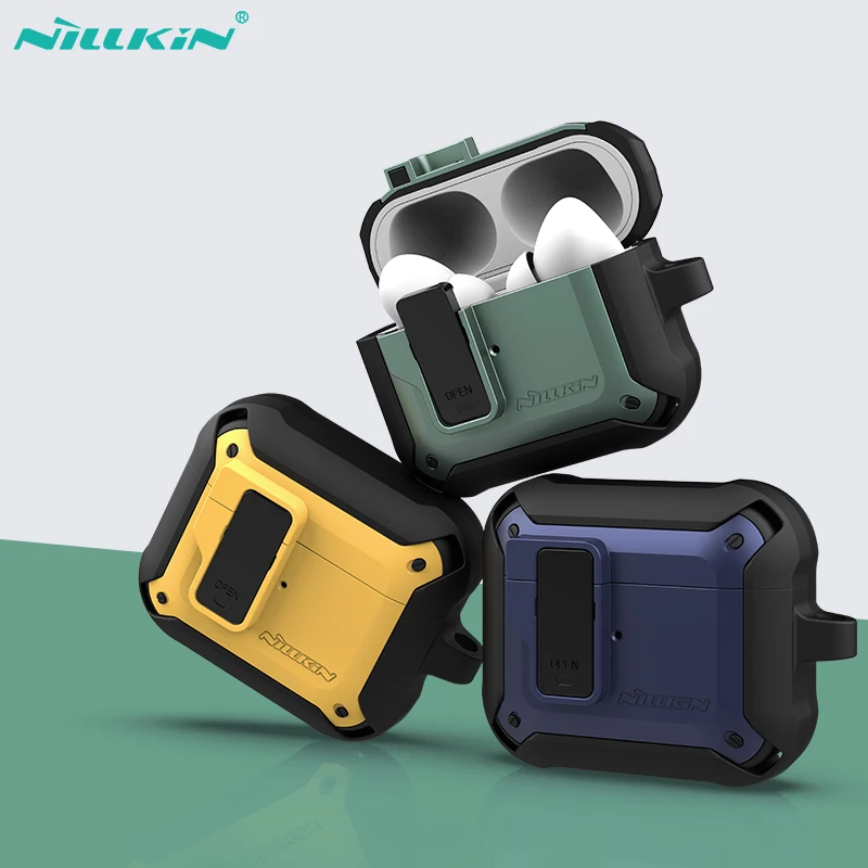 

Для Airpods Pro Чехол для беспроводной зарядки Nillkin для AirPods чехол TPU PC чехол для AirPods 3 Беспроводные наушники с брелком