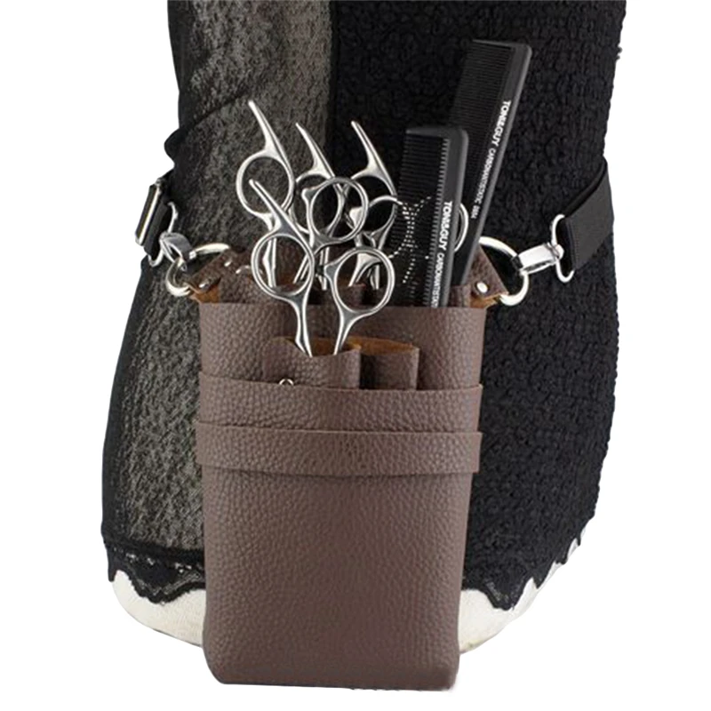 

PU Leather Bag Case With Adjustable Belt Belt For Storing Hairdressing Tools Scissors Clips Holster Combs High Capa