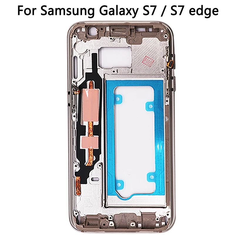 Оригинальная средняя рамка S7 G930 для Samsung Galaxy edge G935 задняя металлическая пластина