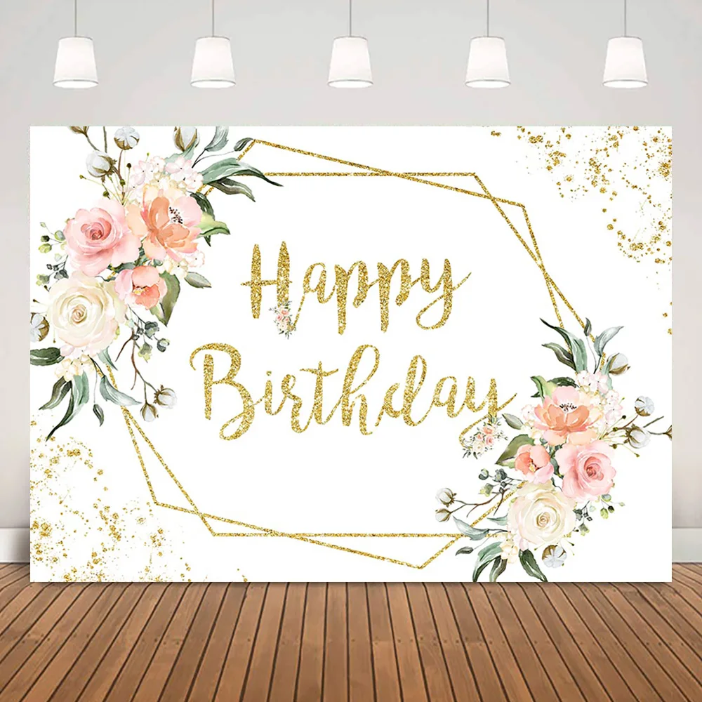 Розовые цветы счастливые зеленые листья золотые точки индивидуальные