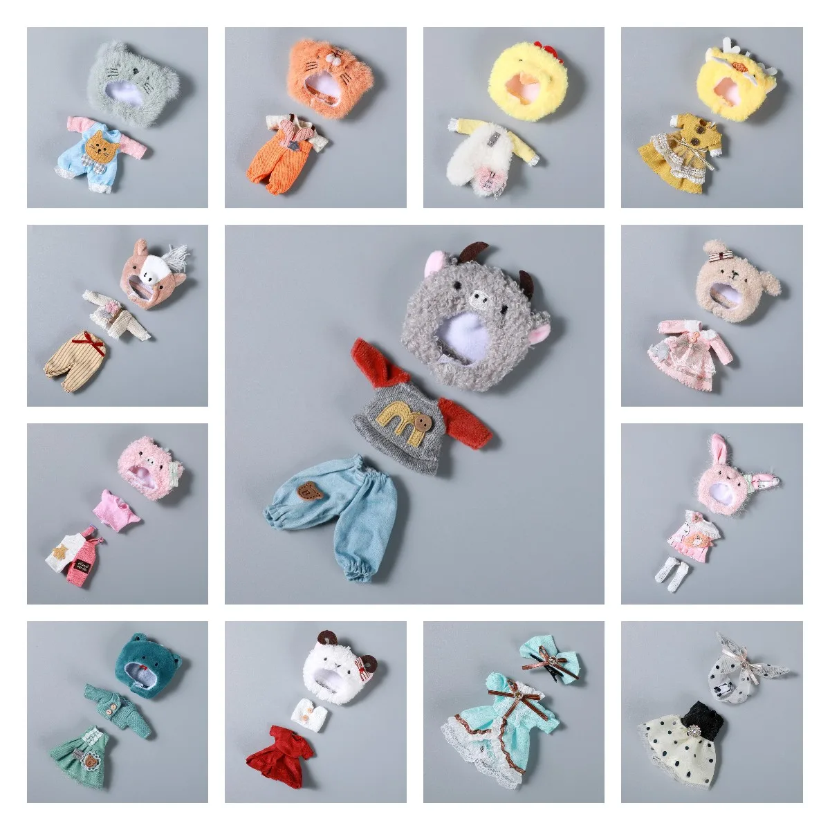 

17 Types Suits Ob11 Doll Clothes Super Cute Kawaii Outfit Animal Theme 1/12 Doll House 16cm BJD GSC Obitsiu 11 Universal