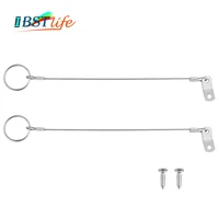 2pcs stainless steel 316 lanyard cable safety tether wire for loss prevention 1 loop with quick release ring rubber coating