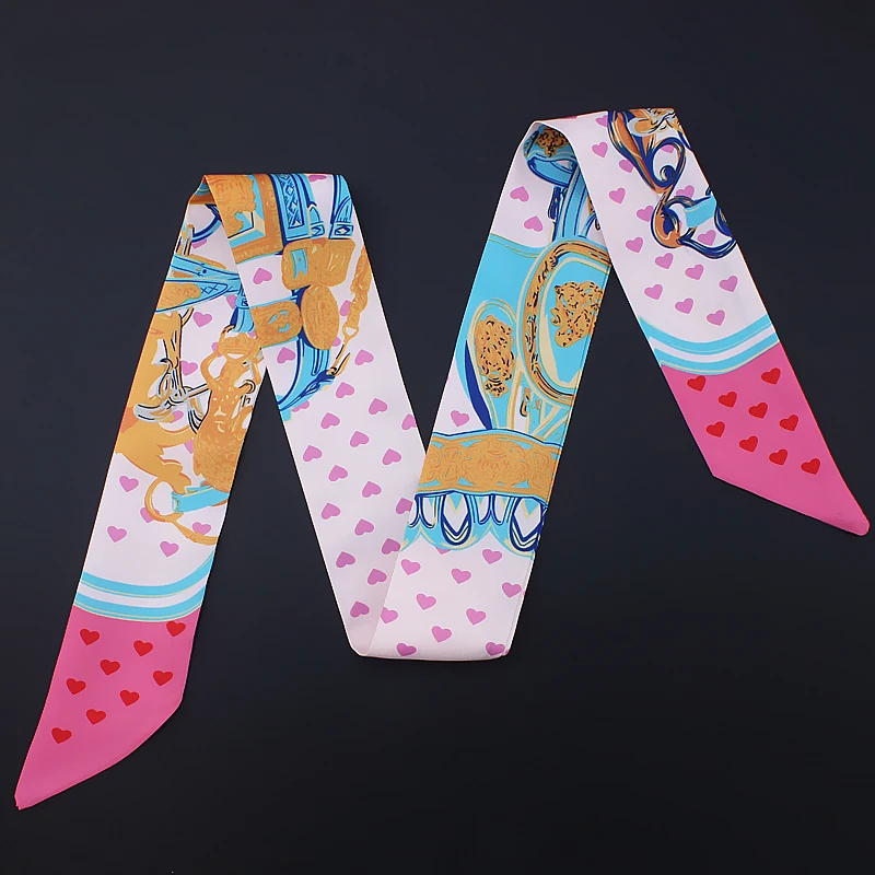 Новинка Весна 2022 Модный женский саржевый длинный шелковый шарф с пряжкой и