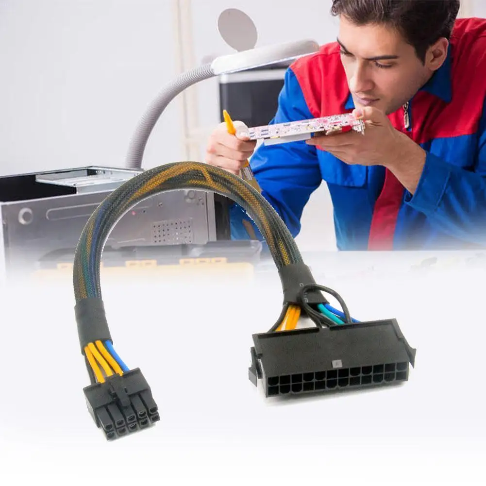 Адаптер питания ATX с 24 на 10 контактов, Главный блок питания 30 см, кабель питания, провод 18AWG, ATX, 24 контакта, 10 контактов для материнской платы Lenovo