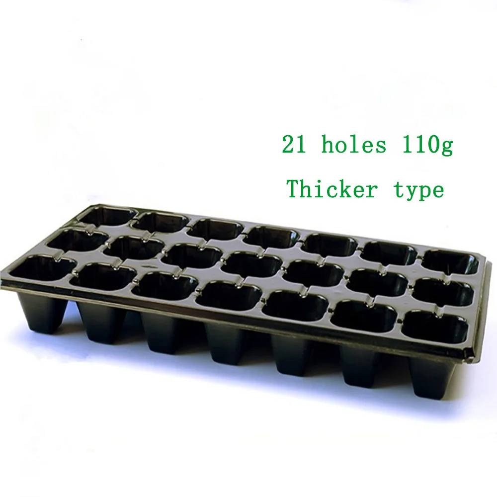 21 holes 110g 10 шт. поддоны для выращивания сада лотки для рассады сверхпрочные поддоны для проращивания семян цветочные горшки для питомника коробка для выращивания - Цвет: 21 holes 110g