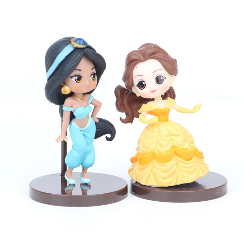 Изысканная Новинка 8 шт./лот Disney Принцесса Q Posket см Фигурки игрушки Жасмин Ариэль
