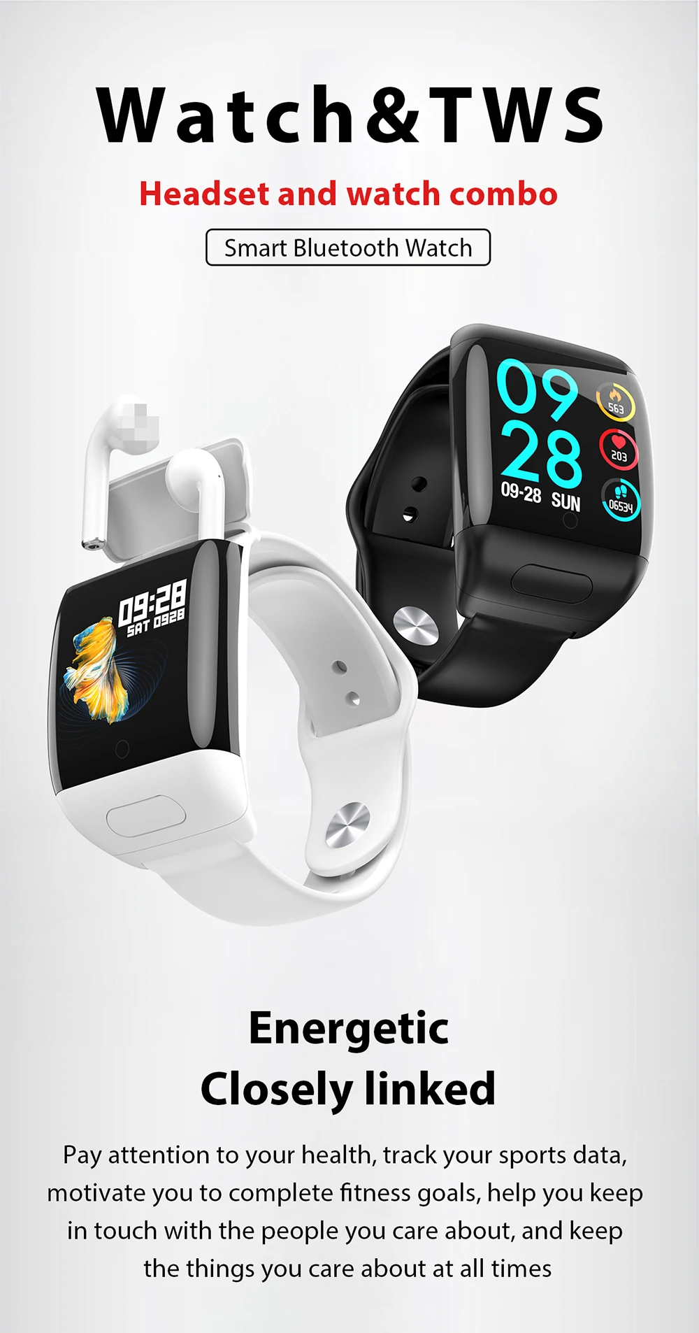 Беспроводные Смарт-часы M8 BT водонепроницаемый браслет как наушники унисекс