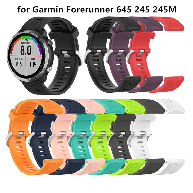 20MM Soft Silicone Replacement Strap Solid Color Breathable Watch Band Wristband For Garmin Forerunner 245 245M 645 Smart | Электроника
