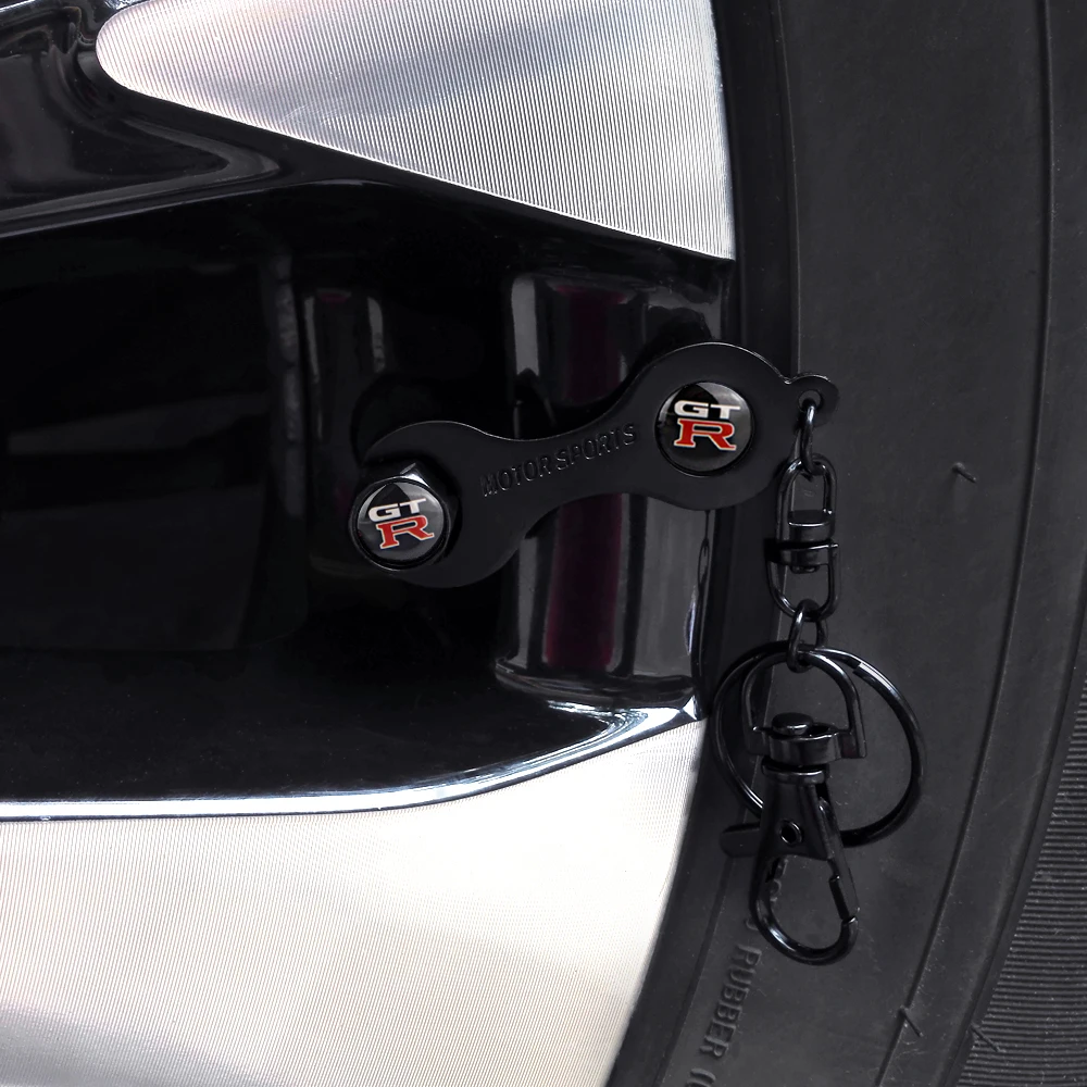 Автомобильный логотип GTR для автомобильных шин, крышка клапана, крышка багажника колеса с держателем для ключей для Nissan 350z nv200 versa np300 juke Nismo