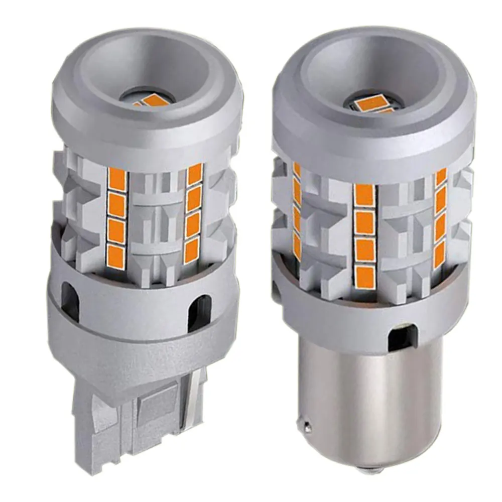 2шт Желтый Янтарный T20 7440 7440NA WY21W Bau15s Py21W светодиодный Canbus без ошибок гипервспышки