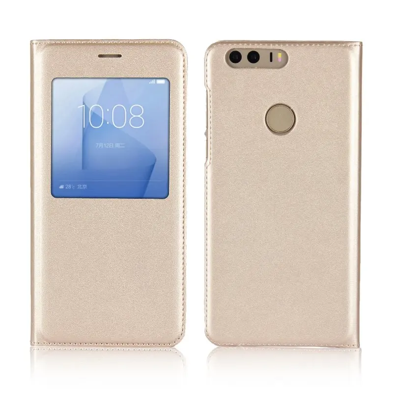 Чехол для Huawei Honor 8 умный чехол с окошком экрана кожаный флип скользящий ответ