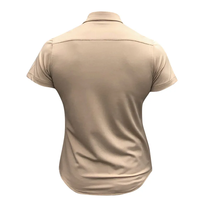 

Summer Men Beach Shirt Gym Fitness Sports Clothing Solid Polyester Quick Dry Material