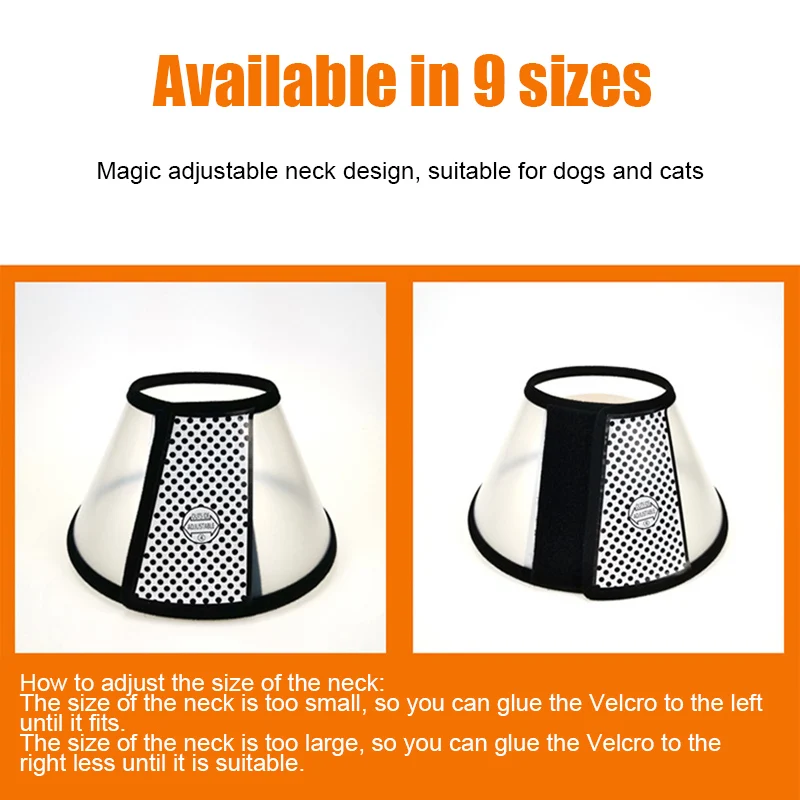 Ошейник для собак конус Регулируемый ошейник восстановления домашних животных