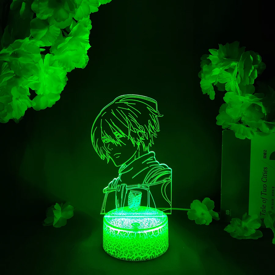 

LED Light Anime Attack on Titan Mikasa Ackerman Acrylic Night Light RGB Flashing Cool Gift 3D Light Children Bedroom Decor