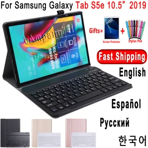 Чехол для Samsung Galaxy Tab S5e 10,5, чехол с клавиатурой T720, T725, SM-T720, русская, испанская, английская, беспроводная клавиатура