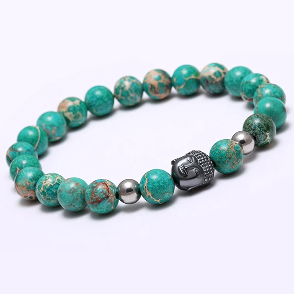 

Mcllroy Charm 8mm Nature Stone Beads Bracelet Healing Balance Buddha Head Bracelet Yoga Bead Reiki Prayer Bijoux Bracelets 2019