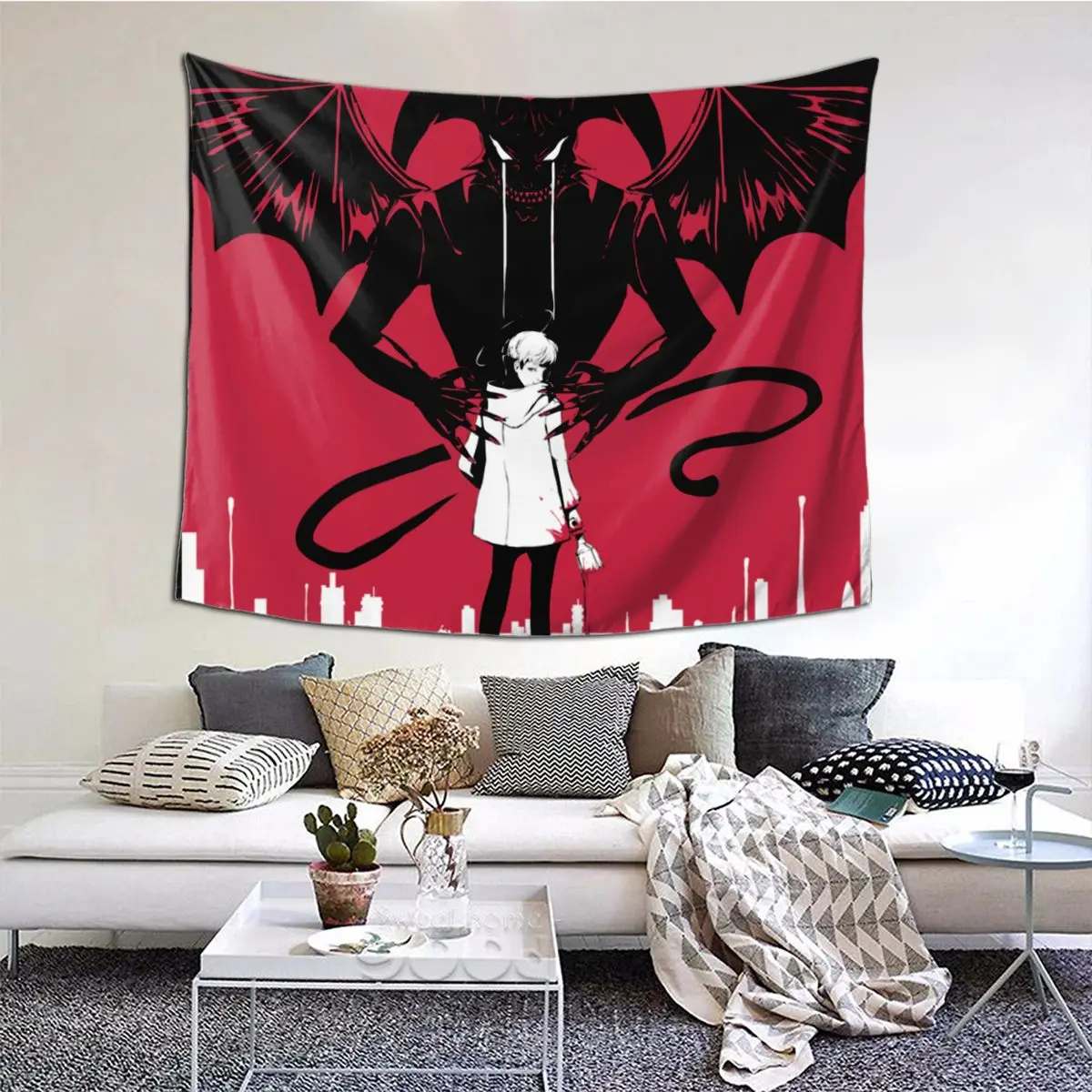 Настенный Гобелен Devilman Crybaby декор аниме Рио дьявол ужас манга Настенная ткань из