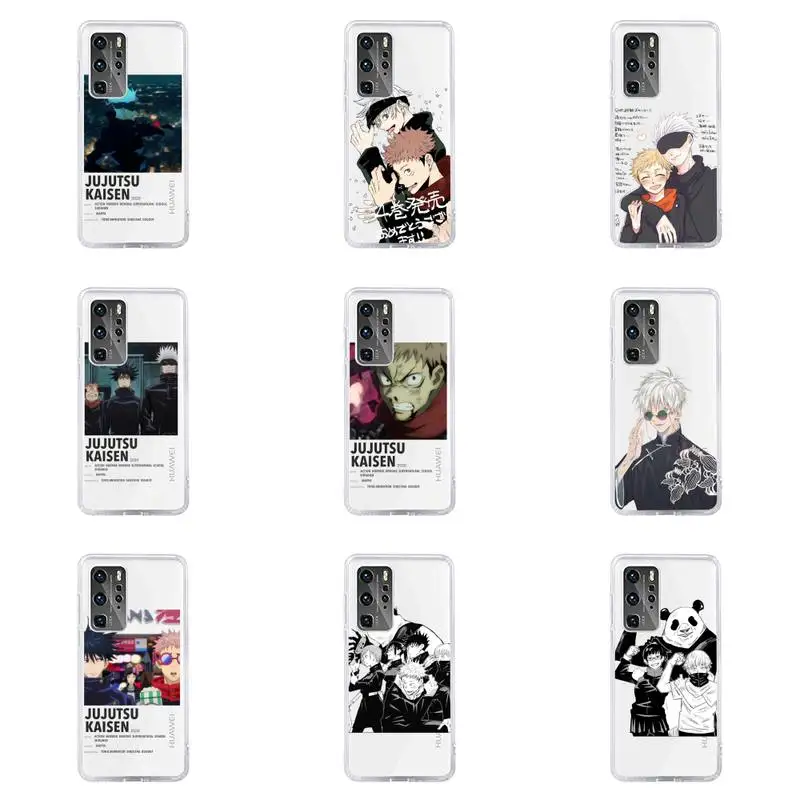 

Jujutsu Kaisen Satoru Gojo Phone Case For Huawei P40 P30 P20 Mate Honor 10i 30 20 i 10 40 8x 9x Pro Lite Transparent Cover