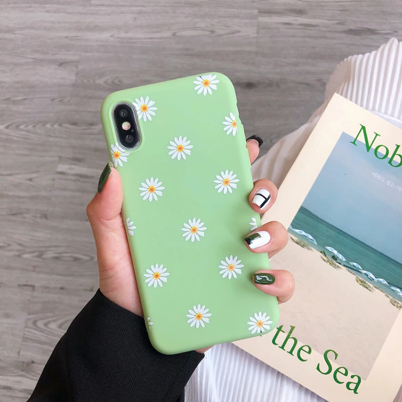 Heyytle ромашка цветочный чехол для iPhone XS Max X XR Ультратонкий Мягкий ТПУ 7 8 Plus 6 6s 5 5S
