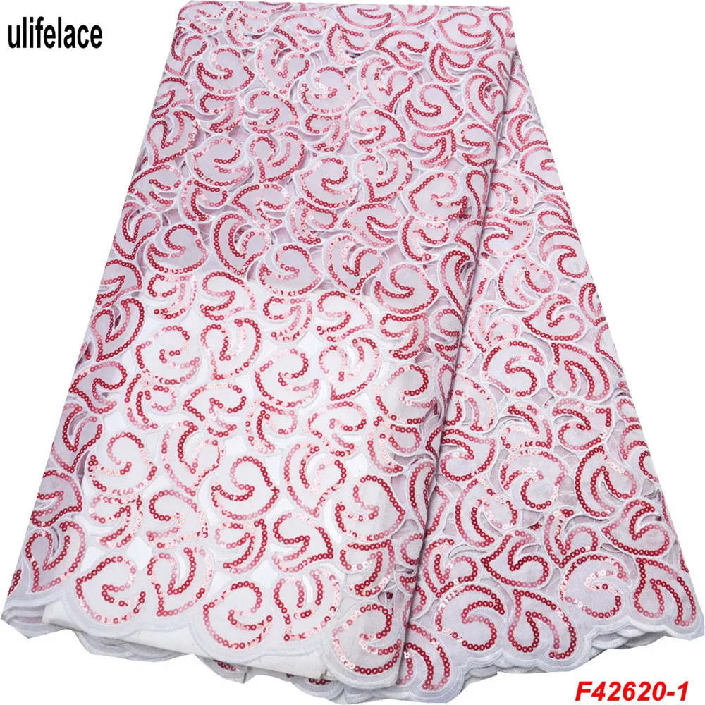 Блестящая ткань ручная работа с отверстиями парча тюль французские пайетки