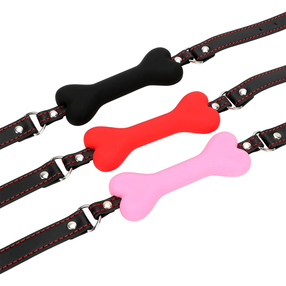 VATINE Mouth Plug взрослые игры силиконовая кость для собак Ball Gag кожаная портупея Couples