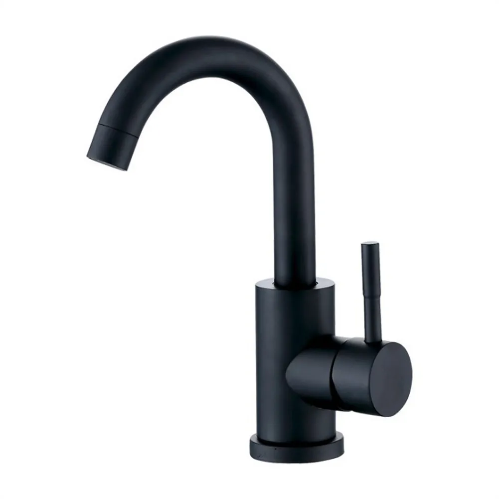 

Black Chrome Tall Basin Sink Faucet Slim Bathroom Washbasin Water Mixer Tap Hot Cold Water Basin Crane Tap Bathroom Tap