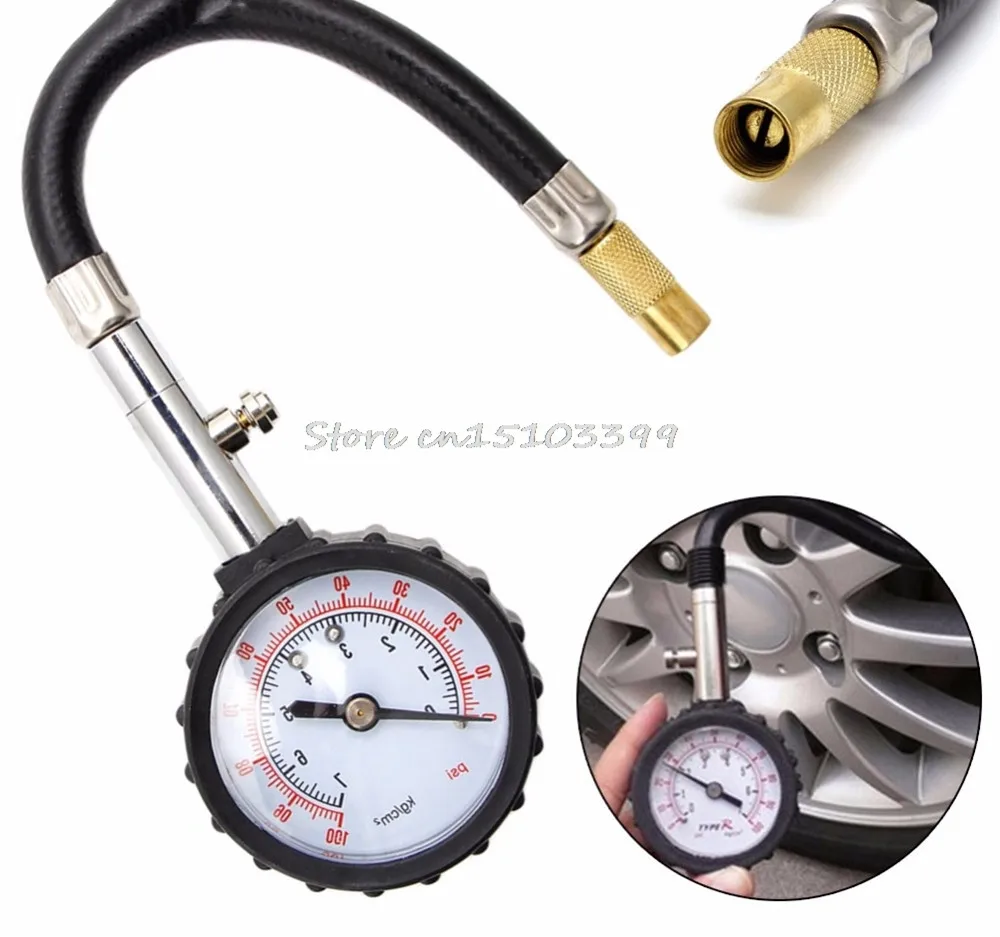 

0-100PSI Car Truck Auto Motor Tyre Tire Air Pressure Gauge Dial Meter Tester New Drop Ship